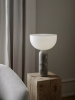 Lampka stołowa nocna półokrągła szary marmur nowoczesna designerska dekoracyjna na komodę 45cm Kizu 20412 New Works